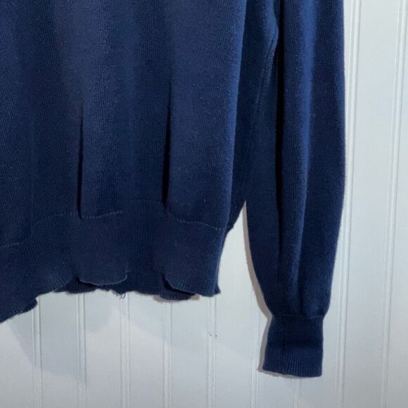 Thane Vintage V-Neck Sweater Womens Large Blue Cuffing Long Sleeve Cabin Classic - Picture 5 of 9